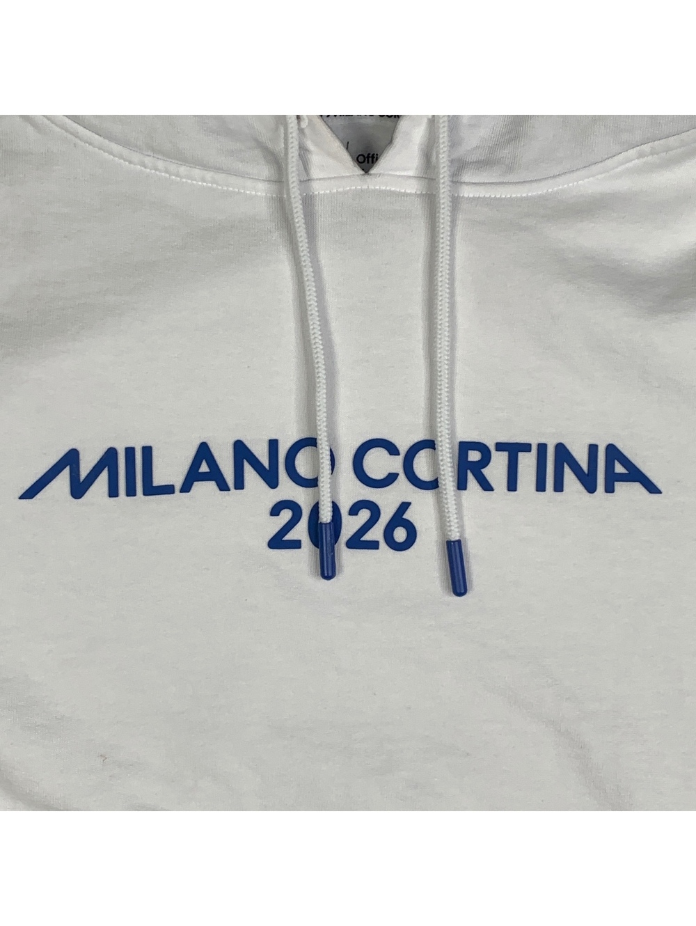 Milano Cortina 2026 Official Licensed White Hoodie with Blue Print